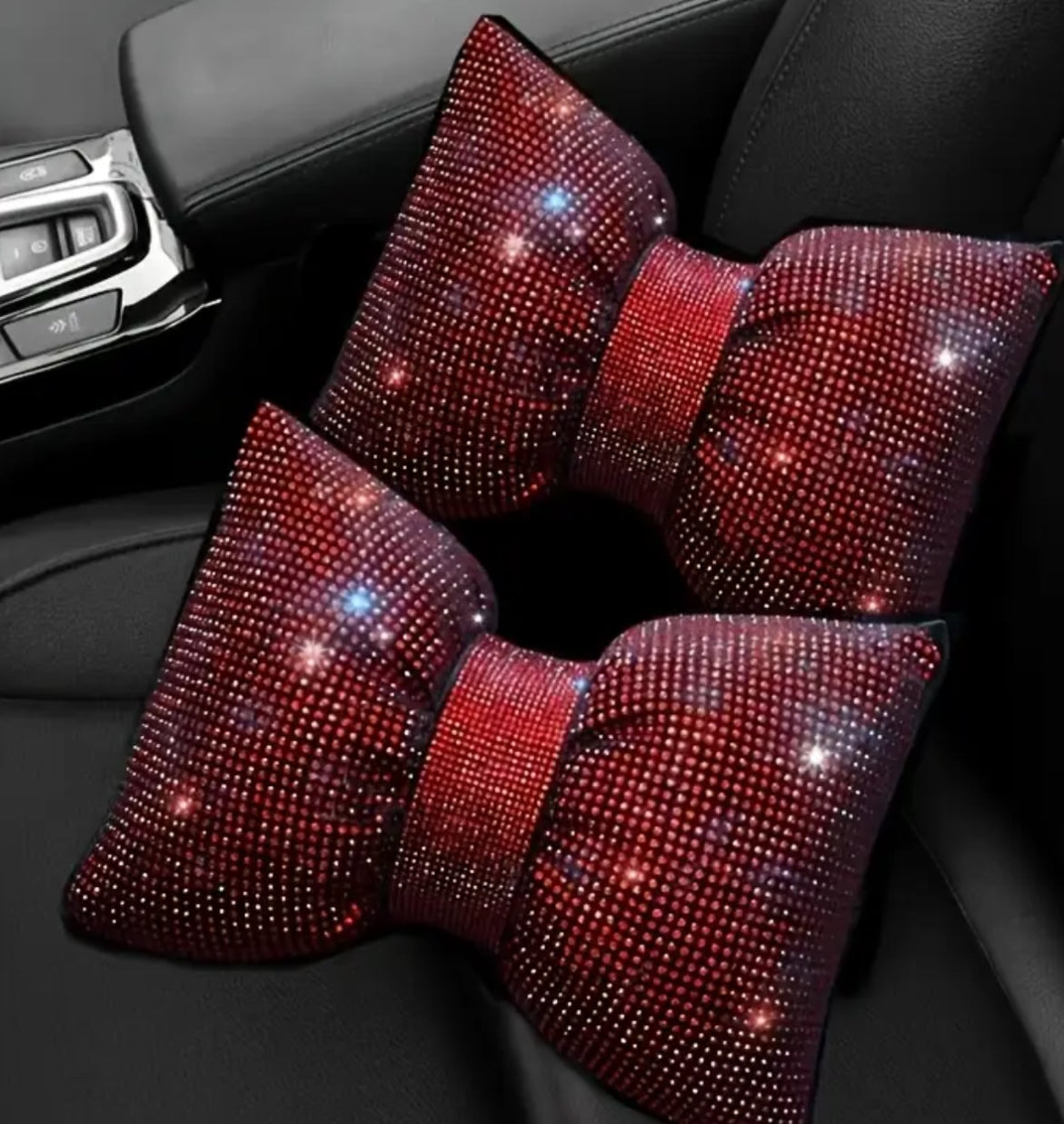 Red Glitter Car Headrest Pillows!