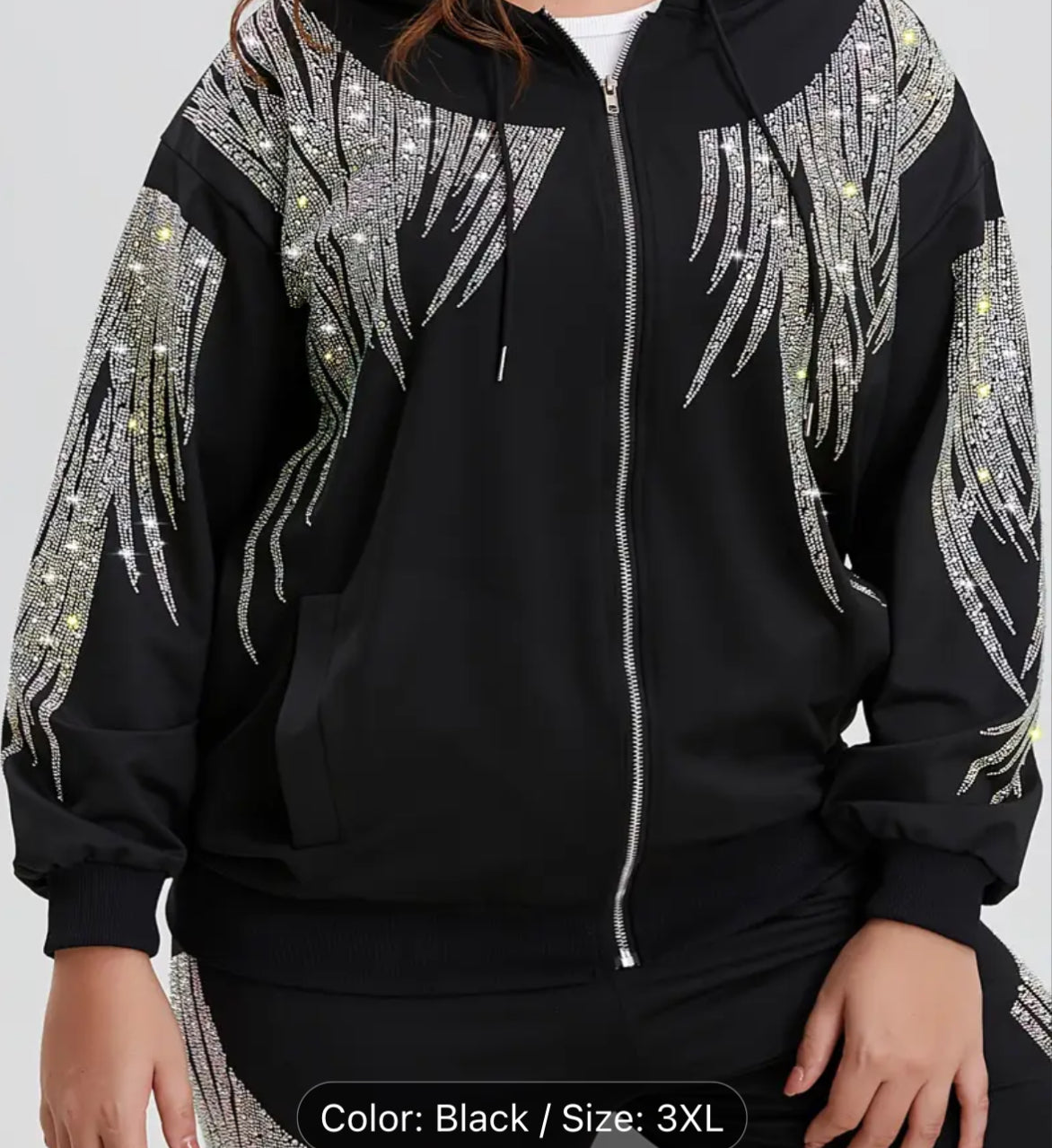 Diamond sparkle hoodie zip up jacket!