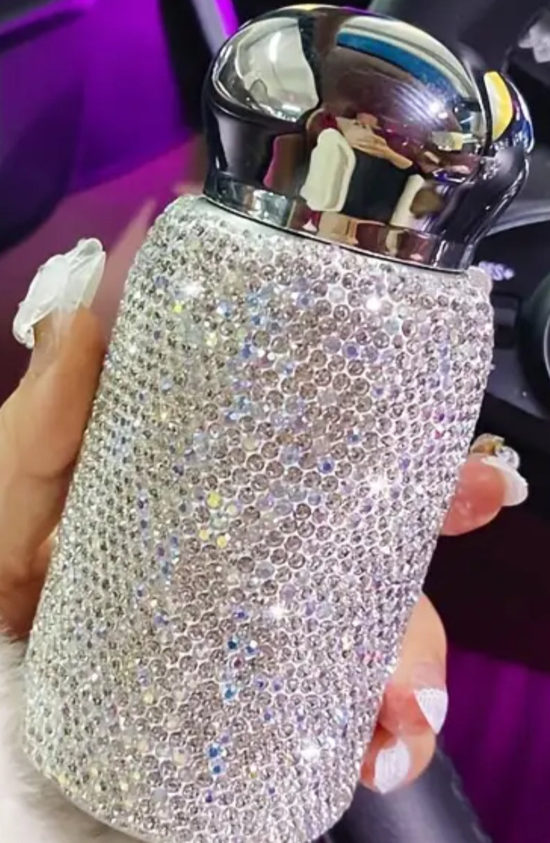 Diamond encrusted sparkle water bottle exclamation!