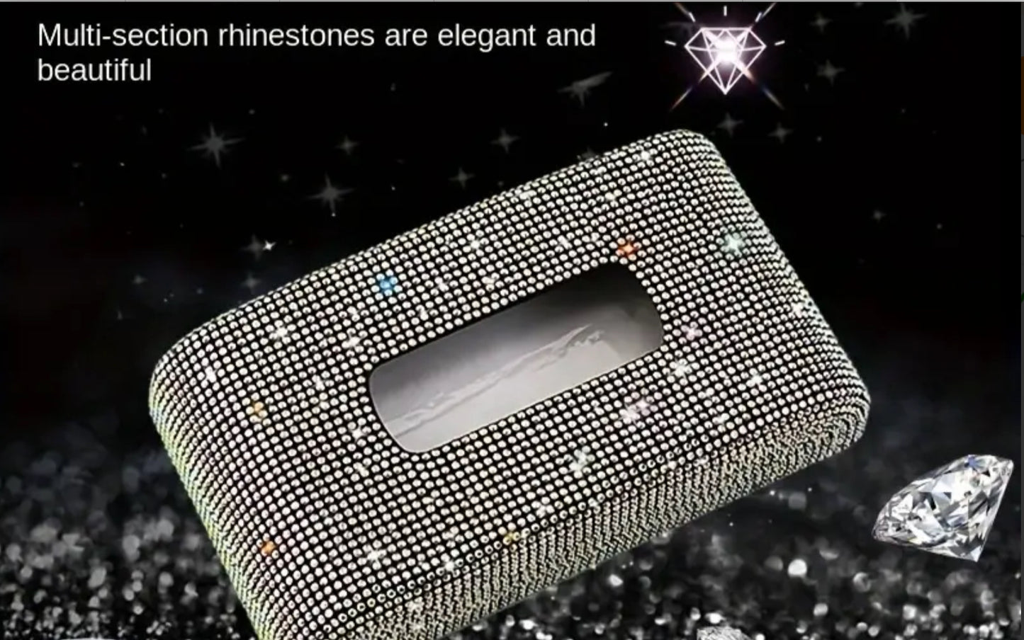 Diamond sparkle tissue box.