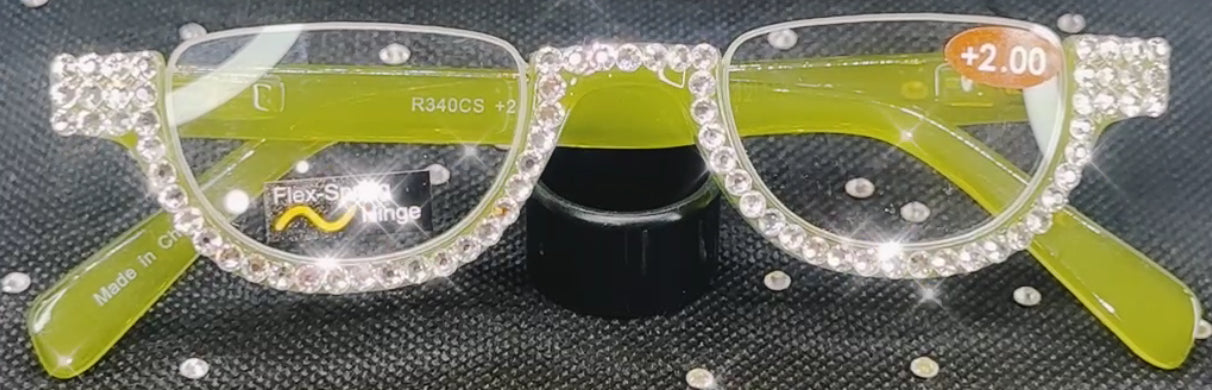 Glam Mojito, Diamond sparkle reading glasses!