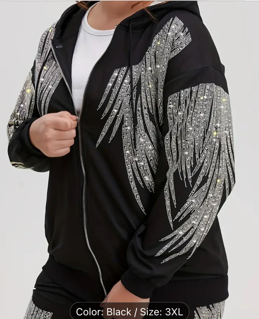 Diamond sparkle hoodie zip up jacket!
