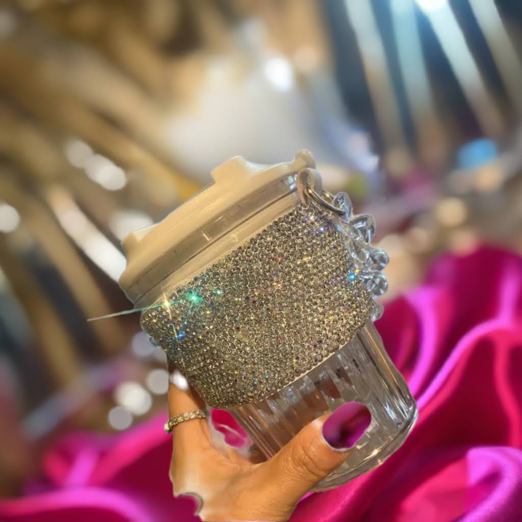 Luxury Bracelet Cup With White Rhinestones.