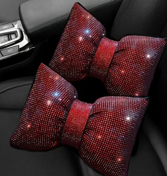 Red Glitter Car Headrest Pillows!