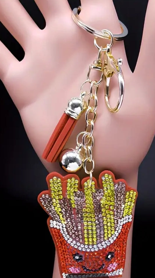 Sparkling French Fry Key Chain!
