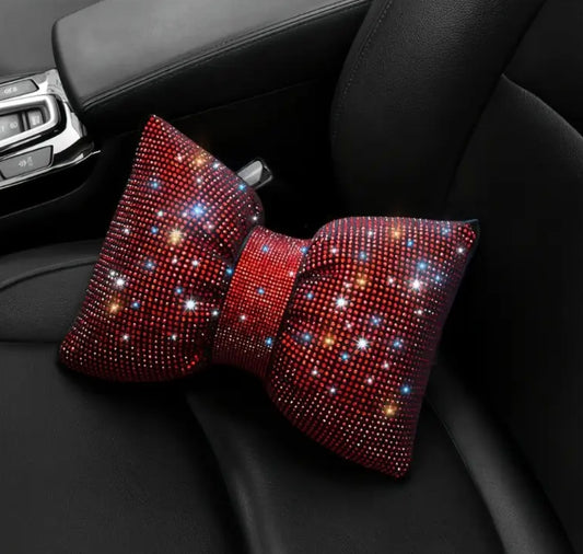 Stunning rhinestone bling backrest pillow for cars.