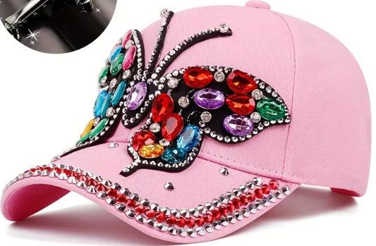 Sparkly pink or black butterfly baseball cap!