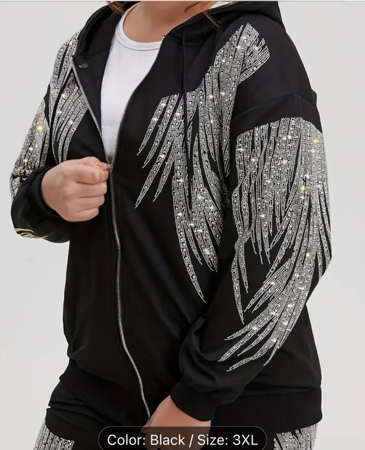 Diamond sparkle hoodie zip up jacket!
