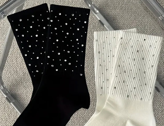 Diamond sparkle calf high socks!