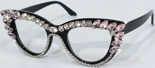 Diamond sparkle reading glasses cat eye! Meow!