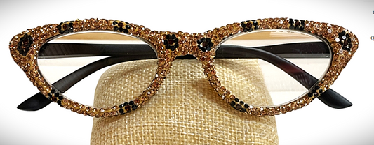 Diamond Sparkle Leopard Rhinestone Reading Glasses!